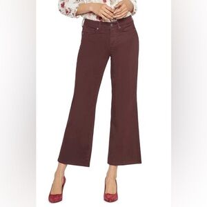 NWT NYDJ Julia Relaxed High Rise Flared Jean In Eggplant Purple Size‎ 14
